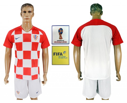 Croatia Blank Home Soccer Country Jersey